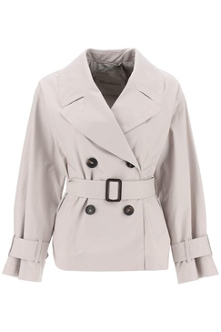 short double-breasted trench coat