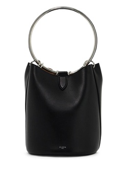 leather ring bucket bag with lar design