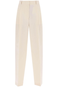 double-pleated viscose trousers