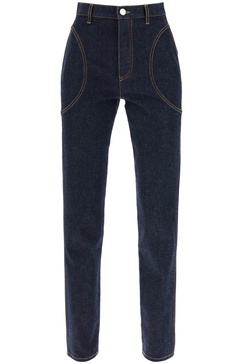 high-waisted slim fit jeans