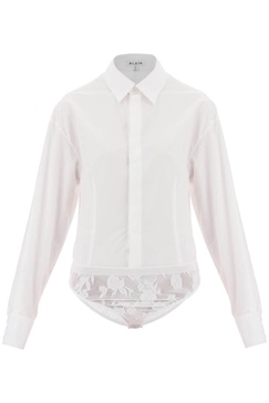 shirt bodysuit in poplin