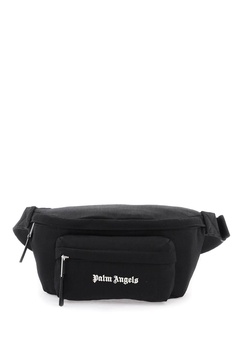 Palm angels canvas waist bag with embroidered logo.