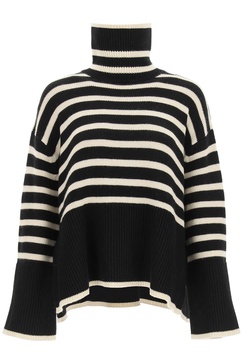 striped wool cotton turtleneck