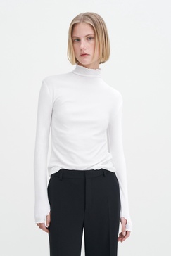 Rib Mock Neck Top