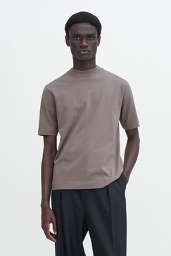 Mock Neck Cotton Tee