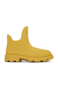 Yellow Textured Ankle Boots