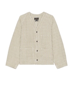 Engineer Jacket Linen Hickory Stripe