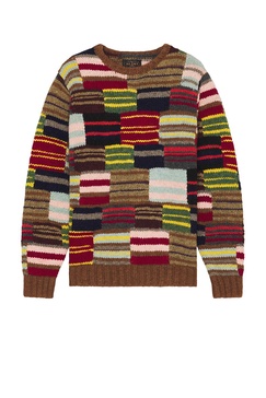 Crew Hand Knit Patchwork Sweater