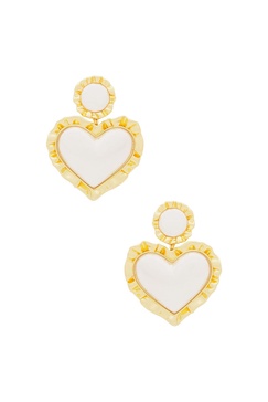 Heart Ruffle Drop Earring