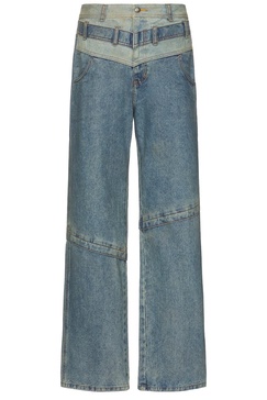 Layered Wide-Leg Jeans