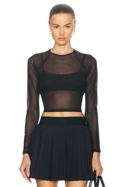 Show Off Mesh Long Sleeve Cropped Top