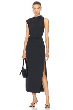 Asymmetric Tuck Dress