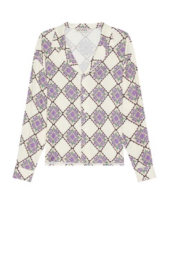 Henry Resort Collar Printed Long Sleeve Shirt