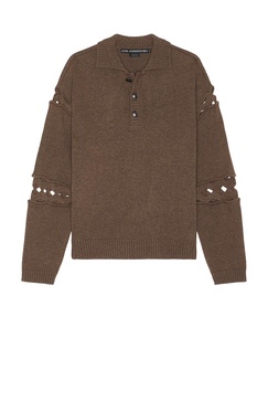 Cut Out Polo Sweater