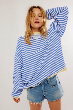 Classic Striped Oversized Crewneck