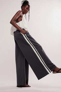 Norma Kamali Boyfriend Elephant Side Stripe Pants