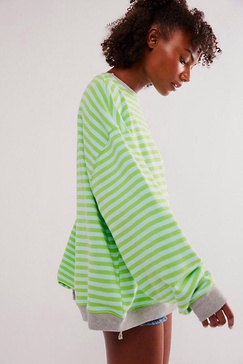 Classic Striped Oversized Crewneck