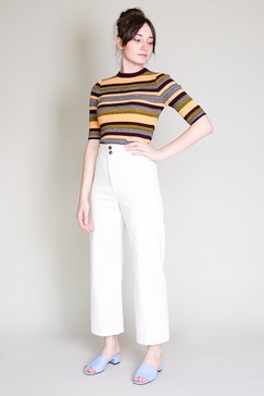 Apiece Apart Knit second skin top in august sky stripe