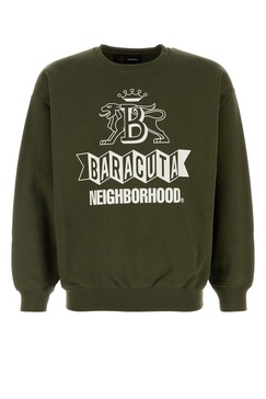 Dark green cotton blend oversize sweatshirt