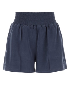 Air force blue stretch polyester blend shorts