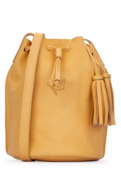 Mustard leather Silvia bucket bag