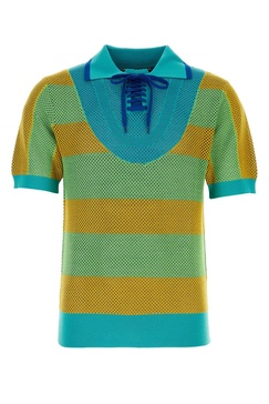 Multicolor mesh polo shirt