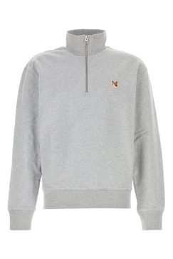 Melange light grey cotton sweatshirt