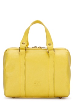 Yellow leather handbag