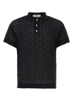 Black cotton blend Taske Scale polo shirt