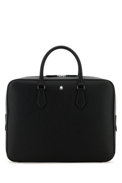 Black leather Sartioral briefcase