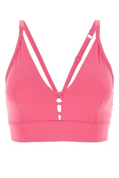 Fuchsia stretch nylon crop top