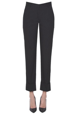 Cotton cigarette trousers