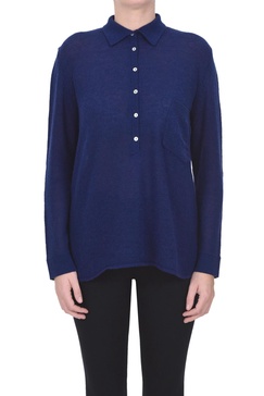 Cashmere polo style pullover 