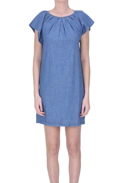 Denim effect cotton dress