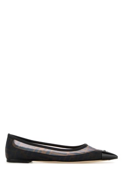 Fendi Woman Printed Mesh Colibrã¬ Ballerinas