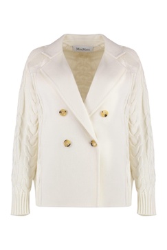 MAX MARA Elegant Double-Breasted Wool Blend Jacket