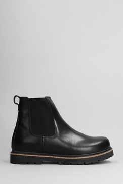 Highwood Combat Boots In Black Leather