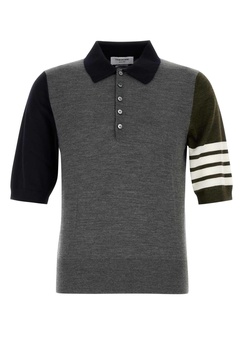 Thom Browne Man Multicolor Wool Polo Shirt