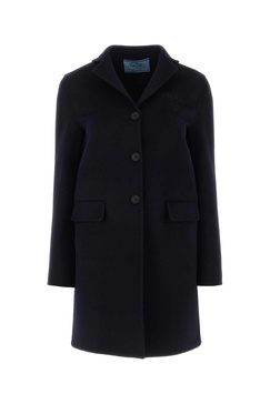 Prada Logo Detailed Single-Breasted Coat