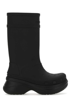 Black Rubber Crocs Boots