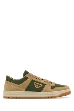 Two-tone Suede And Fabric Downtown Sneakers