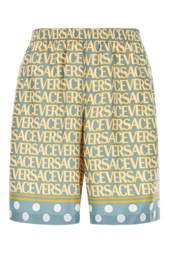 SHORTS SILK FABRIC WITH VERSACE ALL OVER PRINT