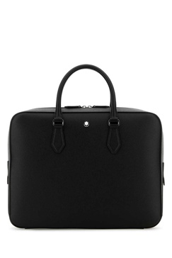 Black Leather Sartioral Briefcase