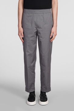 Rem Slim Low Rise Pants In Grey Cotton