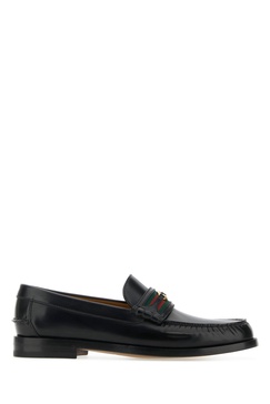 Kaveh Webbing-Trimmed Leather Loafers