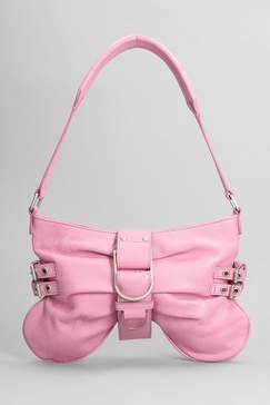 Hand Bag In Rose-pink Leather