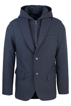 Emporio Armani Detachable-Panel Single Breasted Hooded Blazer