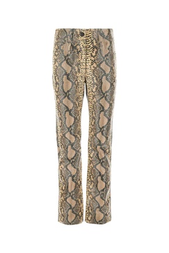 Miu Miu Animal Printed Logo Patch Pants