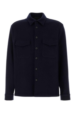 Midnight blue wool bled shirt