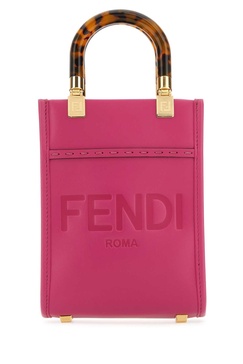 Fendi Woman Fuchsia Leather Mini Sunshine Handbag